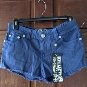 Flexion denim shorts in blue, size 28